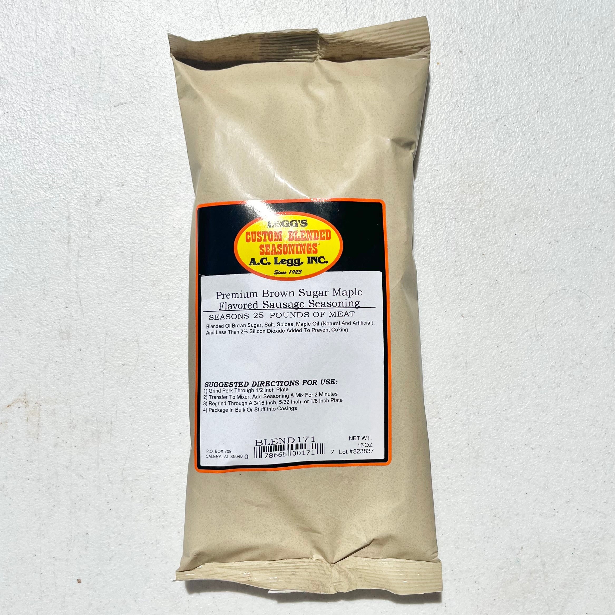 AC Legg Blend #8 Maple Sausage Seasoning (10 oz.)