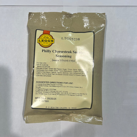 A.C.  Leggs Philly Cheesesteak Sausage Seasoning - For 10 lbs of Meat